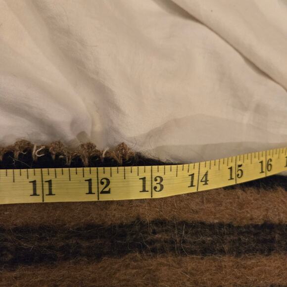 Poncho Cape Tunic One Size Black Brown Striped Super Heavy and Warm *read* - Picture 10 of 16